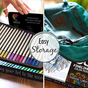 Zenacolor 60 Pennarelli a Punta Fine, Fineliners 60 Colori Unici – Penne... - Ilgrandebazar