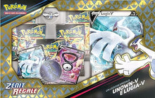 Carica l'immagine nel visualizzatore di Gallery, Pokémon- Collezione Speciale Unown-V e Lugia-V Zenit Regale del GCC (Due Carte promozionali olografiche, Una Carta Gigante e Cinque Buste di espansione), Edizione in Italiano, Colore, 290-60277