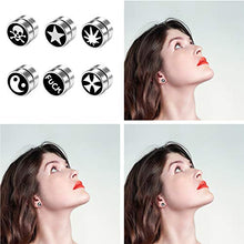 Carica l&#39;immagine nel visualizzatore di Gallery, Flongo 6 Paia 1CM Orecchini Punk Magnetici Unisex, senza buco, in... - Ilgrandebazar