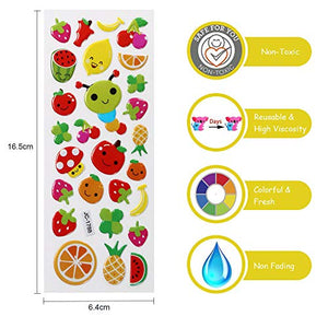 Vicloon Adesivi per Bambini 500+ 3D, Puffy 22pcs Multicolore