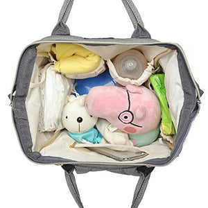 Zaino Mamma Multifunzione Neonato Fasciatoio Bambino Impermeabile Light Gray - Ilgrandebazar