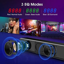 Carica l'immagine nel visualizzatore di Gallery, Soundbar Wireless 40W con Suono Surround Subwoofer Integrato,Excelvan Nero