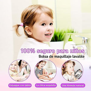 Unicorno Trucchi Bambina Set - 22 pezzi Trousse Trucchi Bambina Anallergici,Lavabile Set Di Trucchi Per Bambini,Valigetta Trucco Bambina,Giochi Bambina Natale Compleanno Regalo 3 4 5 6 7 8 9 10 Anni