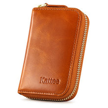 Carica l'immagine nel visualizzatore di Gallery, Kattee Porta Carte di Credito in Vera Pelle con Protezione RFID, Marrone - Ilgrandebazar