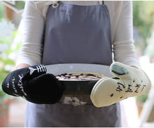 Carica l'immagine nel visualizzatore di Gallery, GREVY Guanti da Forno, Guanti resistenti al calore, Guanti da Cucina per Cucina, BBQ Barbecue, Grill, Cottura(Cat con gatto nero)