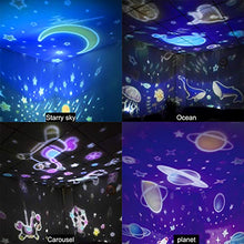 Carica l&#39;immagine nel visualizzatore di Gallery, [Aggiornamento] Proiettore per Bambini, AsperX 4 in 1 Lampada Proiettore...