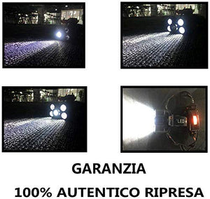 COOLEAD Torcia Frontale Zoomable 4 Modalità 5 LED Ricaricabile Black - Ilgrandebazar