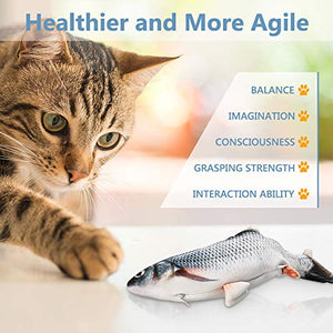DazSpirit Giocattolo per Pesci in Movimento Gatto - Catnip Incluso, nero
