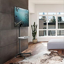 Carica l&#39;immagine nel visualizzatore di Gallery, 1home Supporto TV da Pavimento con Ruote Carrello, Staffa Porta 23&quot;-55&quot;/50 kg - Ilgrandebazar