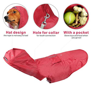 Idepet - Mantella per cani con cappuccio e foro il XXXXXXL, Rosso