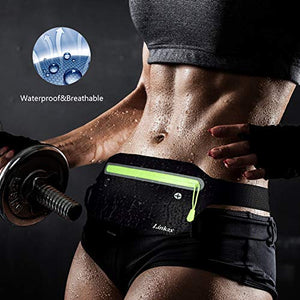 Linkax Marsupio Sportivo Cintura da corsa Sport Regolabile Impermeabile Nero