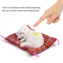 Carica l&#39;immagine nel visualizzatore di Gallery, Zerodis Simulazione Sleeping Cat Toy con Soft Mat Bed durevole Vocalize White - Ilgrandebazar