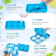 Carica l'immagine nel visualizzatore di Gallery, UOON Set di 3-Stampi per Ghiaccioli in Silicone-Ghiaccio Stampo con Blu