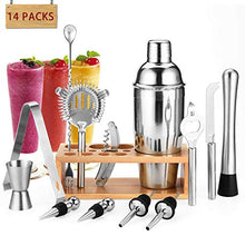 Carica l&#39;immagine nel visualizzatore di Gallery, Gomyhom Shaker Cocktail Set, 14 Pezzi Kit Barman Professionale in A 14 Pz