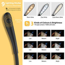 Carica l&#39;immagine nel visualizzatore di Gallery, Luce lettura libro notturna, TechRise lampada con pinza 4 grande LED e 3... - Ilgrandebazar