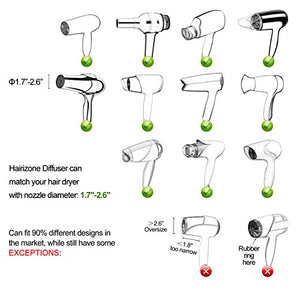 Hairizone Hair diffusore Universale Adattabile per Asciugacapelli con Nero - Ilgrandebazar