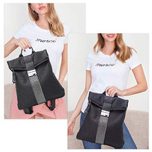 Carica l&#39;immagine nel visualizzatore di Gallery, Zaino moda, JOSEKO zaino in pelle Borse a zainetto con borsa a spalla Nero
