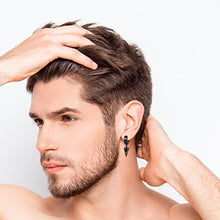 Carica l&#39;immagine nel visualizzatore di Gallery, JewelryWe Orecchini da Uomo Donna a Cerchio con Pendente in Nero - Ilgrandebazar