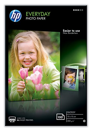 HP Everyday Glossy Photo Paper CR757A, Confezione da 100 Fogli di Carta...
