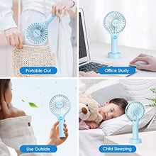 Carica l&#39;immagine nel visualizzatore di Gallery, Sunandy Mini Ventilatore USB portabile con potente motore brushless a 3 Blu