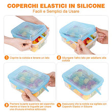 Carica l'immagine nel visualizzatore di Gallery, Modohe Coperchi in Silicone Elastici, Coperchi per Alimenti in Silicone Riutilizzabili Pacco da 13 Pezzi, Coperchi Espandibili Rettangolari &amp; Rotondi per l'Utilizzo in Microonde e Freezer