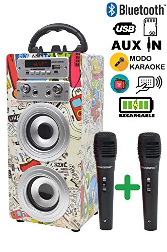 DYNASONIC 025 - Altoparlante Bluetooth con modalità Modello 2, 2 Micros - Ilgrandebazar