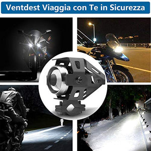 Ventdest Fari Moto, 2 * U5 Cree LED Faretti Frontali, 3000LM 6500K...