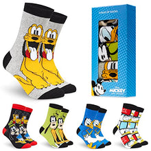 Carica l&#39;immagine nel visualizzatore di Gallery, Disney Calzini Uomo - Calze Uomo Topolino Baby Yoda Pacco da 5 Calzini Uomo Divertenti 39-45 Mickey Bobba Feet Star Wars Gadget Calzini Uomo Confezione Regalo (Multi Goofy)