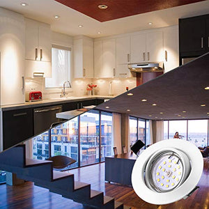 Bojim 6x Faretti LED da incasso per cartongesso GU10 Luce 6w Bianca Calda - Ilgrandebazar
