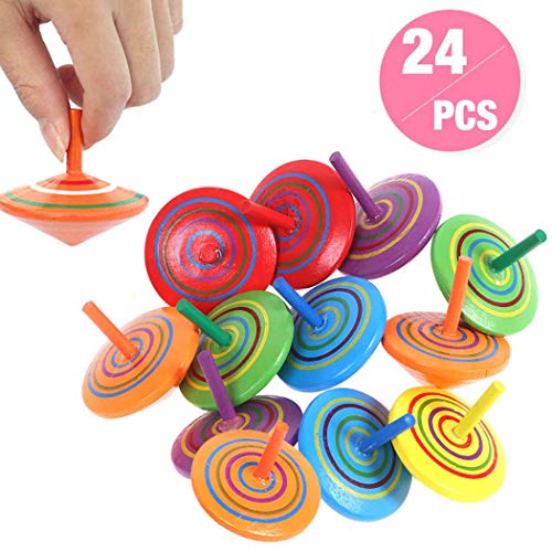 annhao Trottola in Legno, 24 Pezzi Mini Colorate Legno Colorati... - Ilgrandebazar