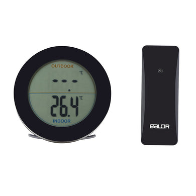 Fdit Termometro Senza Fili con Schermo LCD da Uso Esterno Interno ℃/℉ Nero - Ilgrandebazar