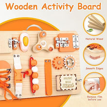 Carica l'immagine nel visualizzatore di Gallery, Joyreal Pannello Sensoriale Bambini Montessori - Busy Board Giochi Legno Montessori 1 2 3 Anni con Specchio Neonati Giocattoli Giochi Educativi Regalo per Bambini