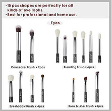 Carica l&#39;immagine nel visualizzatore di Gallery, Jessup 15Pz Pennelli per trucco professionale Set pennelli Strumenti...