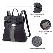 Carica l&#39;immagine nel visualizzatore di Gallery, Zaino moda, JOSEKO zaino in pelle Borse a zainetto con borsa a spalla Nero
