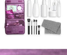 Carica l'immagine nel visualizzatore di Gallery, Beauty Case da Viaggio,Appeso Trousse da Toilette,Multi-compartimenti per Organizzare Oggetti Personali,Accessori Viola