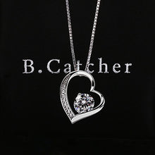 Carica l&#39;immagine nel visualizzatore di Gallery, B.Catcher collana in argento con pendente a cuore d&#39;argento e zircone cubico - Ilgrandebazar