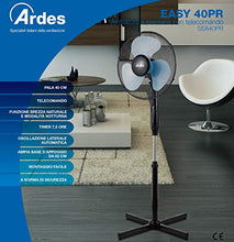 Carica l'immagine nel visualizzatore di Gallery, Ardes AR5EA40PR Easy 40PR Ventilatore a Piantana con Telecomando Ampia Base...