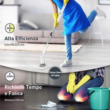 Carica l&#39;immagine nel visualizzatore di Gallery, Homitt Spazzola per Pulizia,Spin Scrubber con 4 testine Regolabili e Bianco - Ilgrandebazar