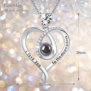 GinoMay, collana con ciondolo a forma di"I Love You", Collana Con Diamanti - Ilgrandebazar