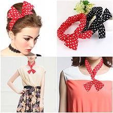 Carica l&#39;immagine nel visualizzatore di Gallery, PIXNOR Filo archetto Bowknot retrò Polka Dot filo titolari di capelli per...