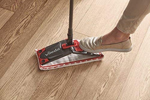 Vileda Revolution Sistema Lavapavimenti con Secchio, Strizzatore e Piastra, con 2 Panni in Microfibra, Nero/Rosso