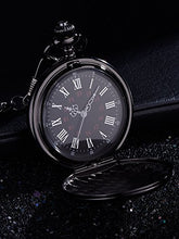 Carica l&#39;immagine nel visualizzatore di Gallery, Orologio da Tasca al Quarzo per Regalo del Marito, Custodia E Quadrante Nero - Ilgrandebazar