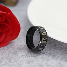 Carica l&#39;immagine nel visualizzatore di Gallery, BESTEEL Gioielli Acciaio Inossidabile Numeri Romani Anello Uomo Donna Nero,... - Ilgrandebazar