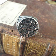 Carica l&#39;immagine nel visualizzatore di Gallery, Tribal Spirit Steel Anello Acciaio Inossidabile Benedetto Croce Vaticano... - Ilgrandebazar