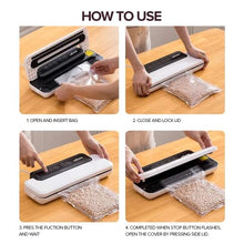Carica l&#39;immagine nel visualizzatore di Gallery, Edihome, Macchina Sottovuoto Alimenti, Professionale, Domestico, 110W, Include 10 sacchetti per alimenti, Cibo secco, Cibo umido e fresco, 80KPa