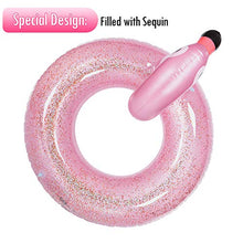 Carica l&#39;immagine nel visualizzatore di Gallery, Oziral Gonfiabile Fenicottero Gigante con Paillettes 110cm, Rosa...