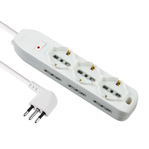 Electraline 62048 Multipresa 9 Posti 3 polivalenti (schuko + 9 Posti, Bianco - Ilgrandebazar