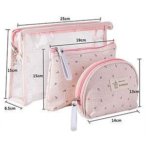 3 SET Impermeabile Beauty Case da Viaggio Borsetta Moda Anchor, Viola - Ilgrandebazar
