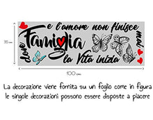 Carica l&#39;immagine nel visualizzatore di Gallery, Stickerdesign Adesivo Murale Wall Stickers Frase Citazione Famiglia Amore e Vita Adesivi Murali Decorazione interni Frase