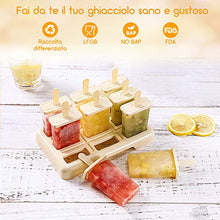 Carica l'immagine nel visualizzatore di Gallery, Icnow Stampi Ghiaccioli, 9 per Gelato con 5 in Silicone,con...